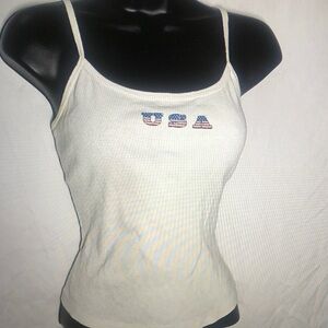 Women's White USA Tank Top